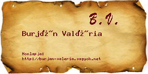 Burján Valéria névjegykártya